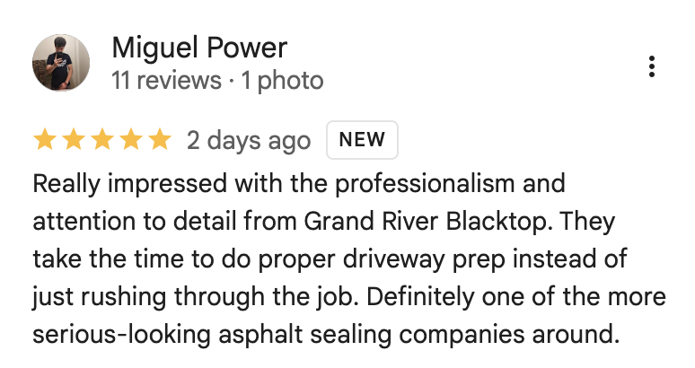 Google review from Miguel Power