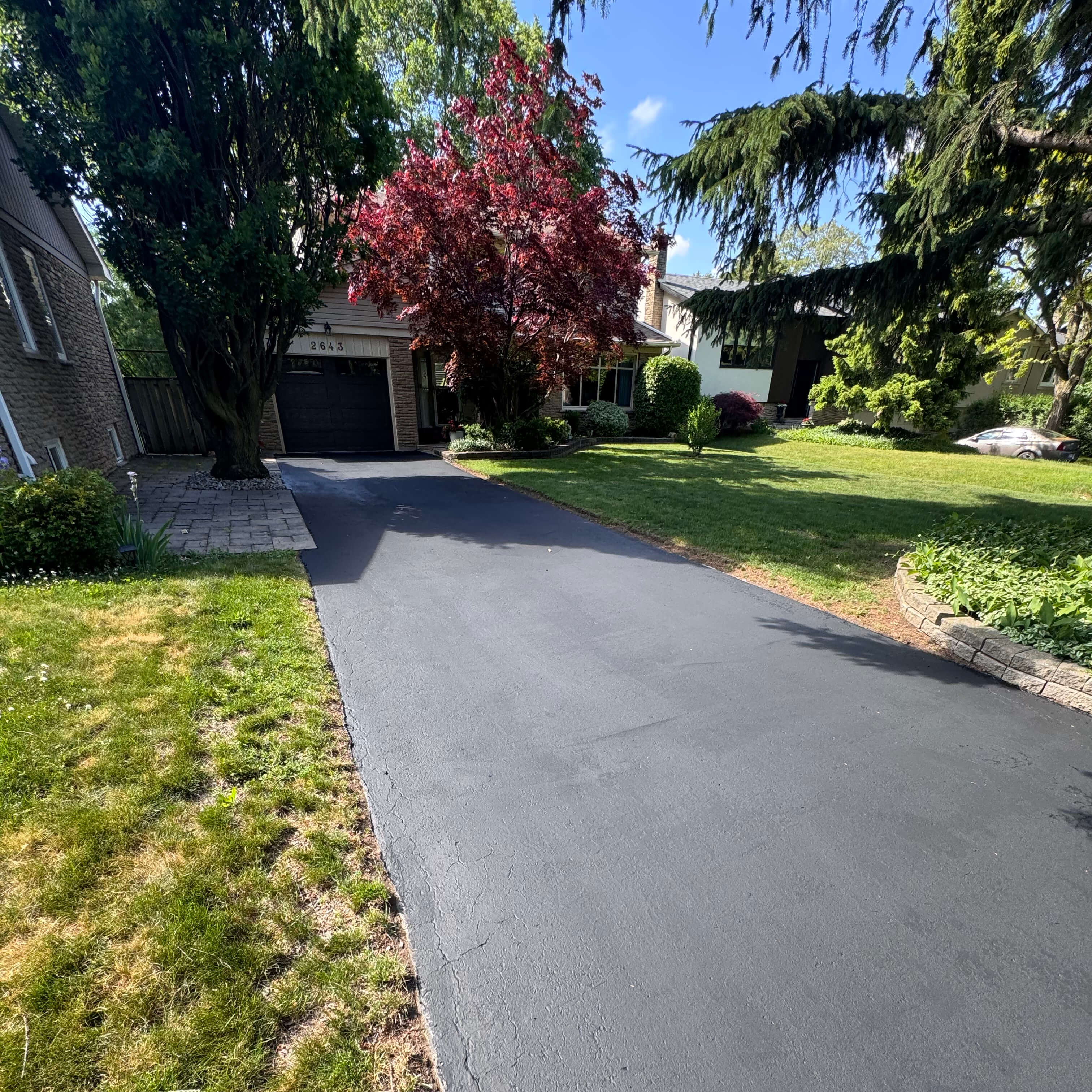 After driveway sealing in Hamilton