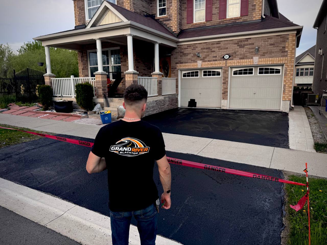 Before and after driveway sealing